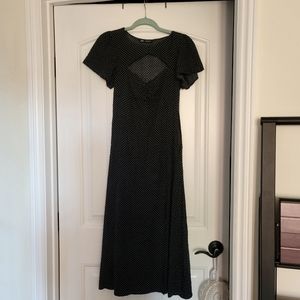 Zara black polka dot side slit dress size S